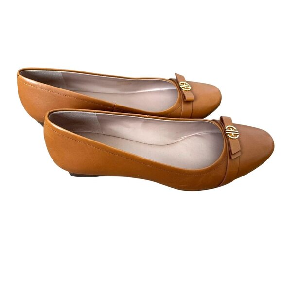 Cole Haan Malta Slip-On Wedge Leather Shoes | Size 9.5 | Pecan | Worn Once - Picture 3 of 9